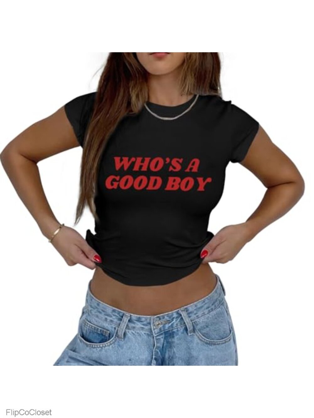 Cotton Blend Crop Top Short Sleeve Crew Neck Slim Fit Women's Graphic Tee